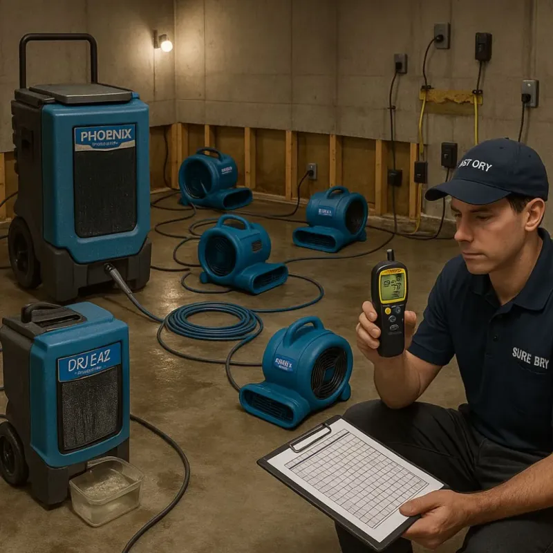 Structural Drying and Dehumidification process in Redlands, CO